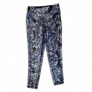 DKNY Sport Silver and Black Snake Print Leggings